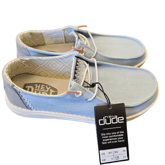 Hey Dude Wendy Tempe Denim Slip-On Casual Shoes Womens NEW - Picture 5 of 7